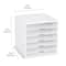 Cube modulaire blanc à 5 séparateurs de 40,6 cm d’Ordonnez simplement